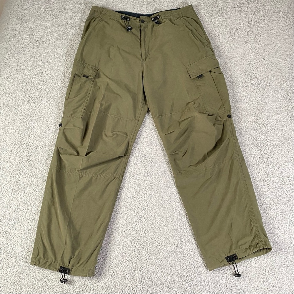 Vintage Utility Brand Cargo Rave Pants Men 38x31 Green Relaxed Loose Wide Baggy